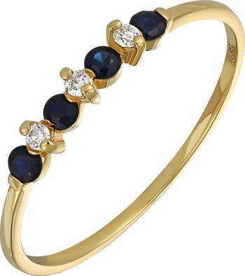 Bony Levy El Mar 18K Gold Diamond Sapphire Stacking Ring