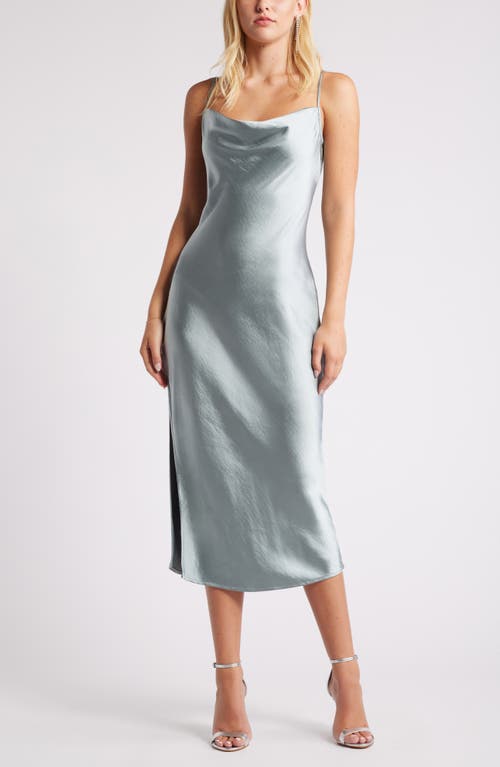 OPEN EDIT OPEN EDIT COWL NECK SATIN SLIPDRESS 