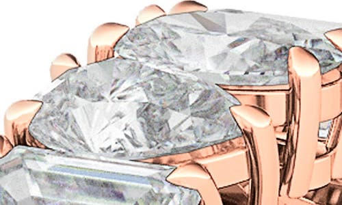 Hautecarat Pear, Oval & Emerald Cut Lab Created Diamond Half Eternity Ring In Rose Gold