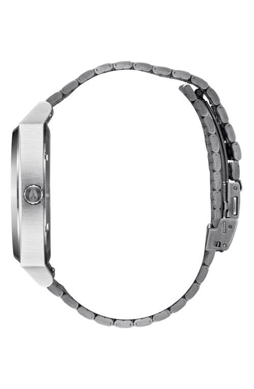 Shop Nixon Time Teller Solar Bracelet Watch, 40mm In Silver/dusty Blue Sunray