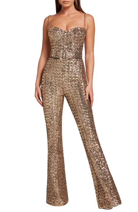 SELONE Dressy Jumpsuits for Women Glitter Summer Sequin Loose Fit