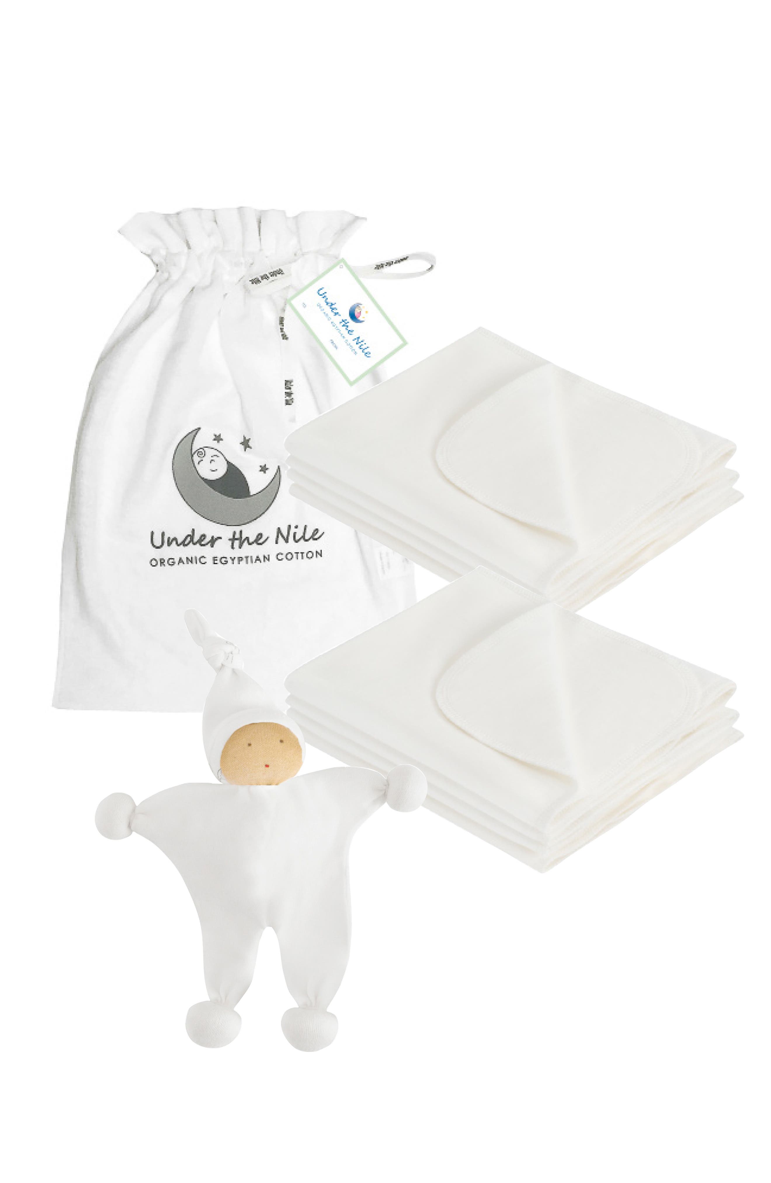 Under the Nile 9Piece Organic Cotton Burp Cloths & Toy Gift Set Nordstrom