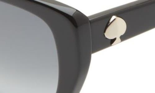 Shop Kate Spade New York Kenzie 53mm Oval Sunglasses In Black Green/grey Shaded