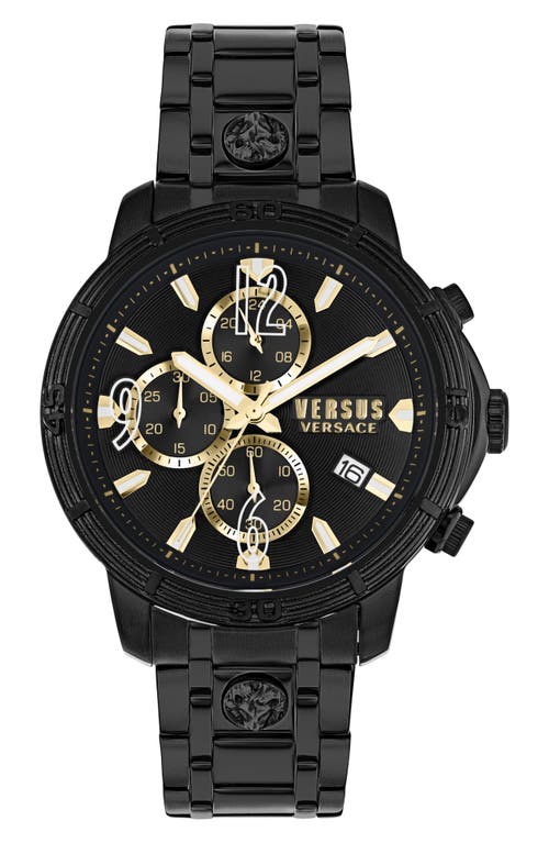 VERSUS Versace Bicocca Chronograph Bracelet Watch, 46mm in Ip Black at Nordstrom