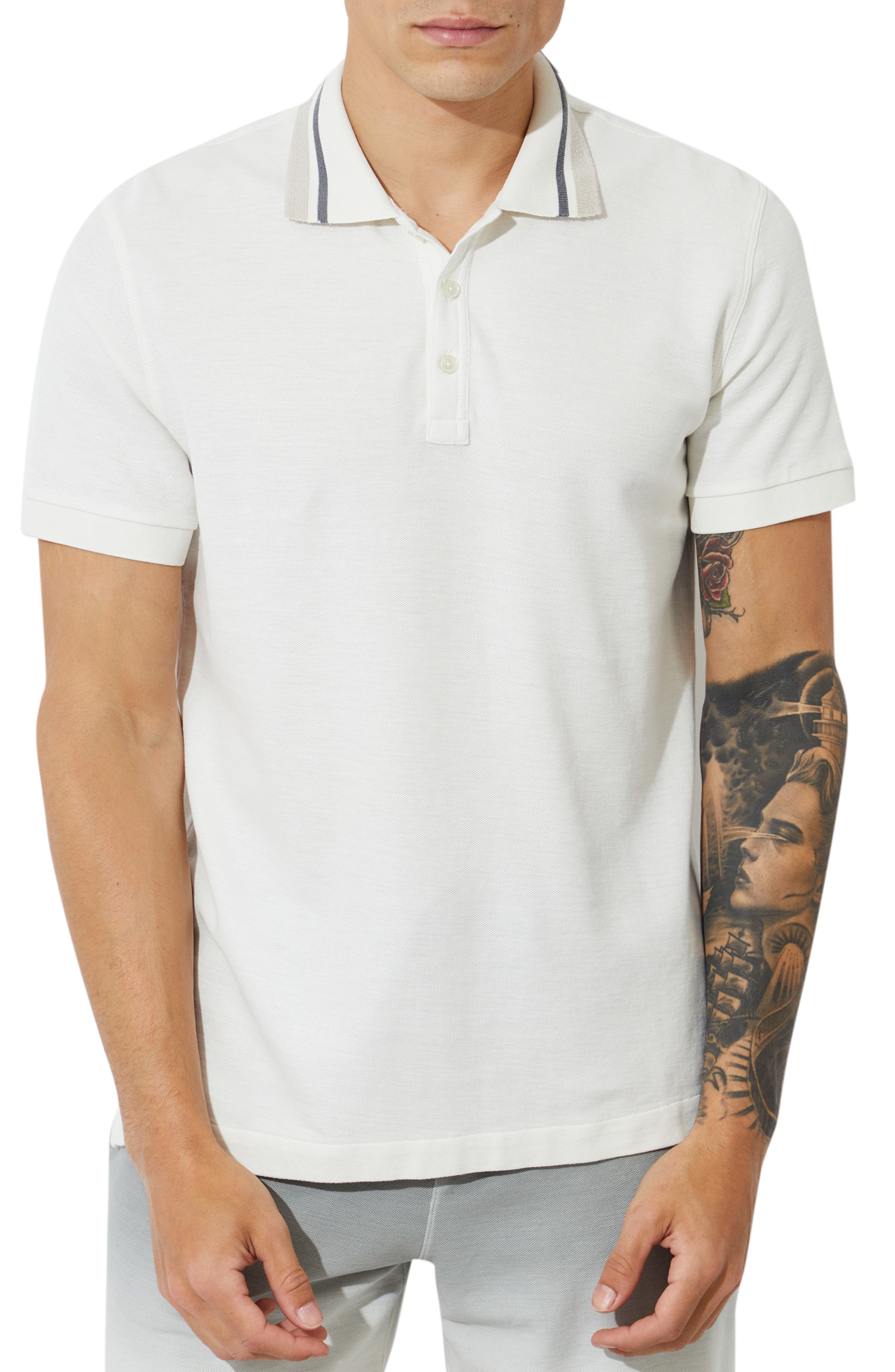 mens plain white polo shirt