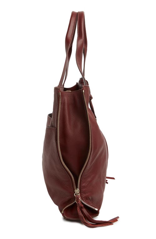 Shop Vince Camuto Corla Leather Tote In Brandy Multi