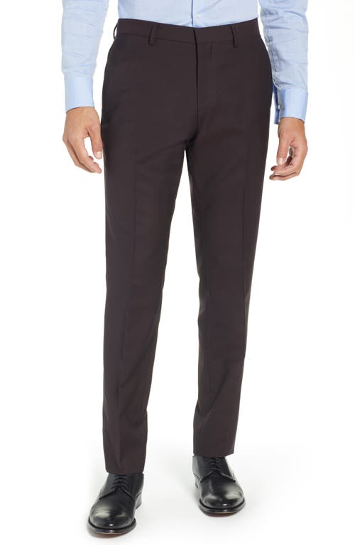 Ted Baker London Button Front Tall Twill Slim Straight Trousers in Blue at Nordstrom, Size 32L