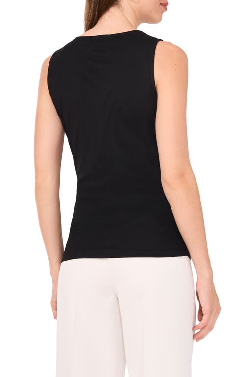 Halogenr Halogen(r) Side Ruched Tank In Rich Black