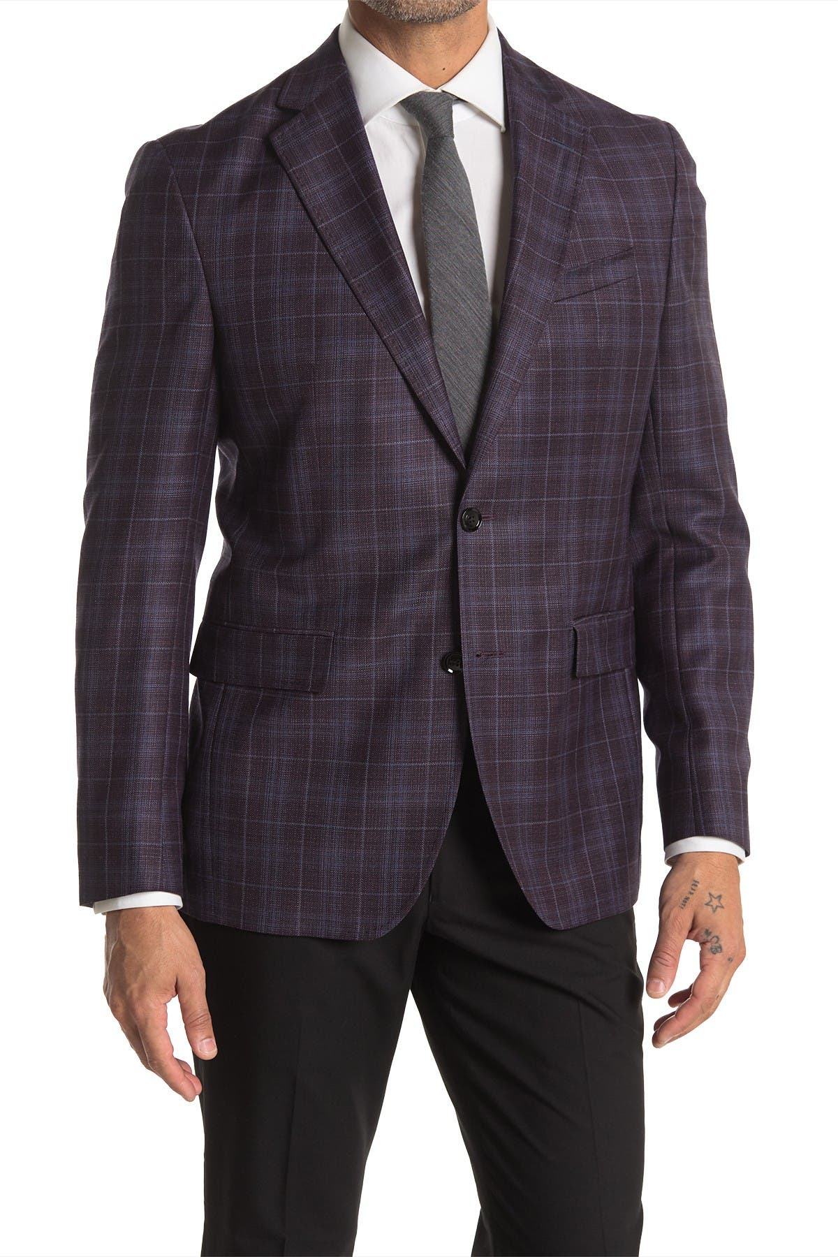 burgundy plaid sport coat