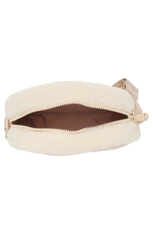 Pajar Circle Faux Shearling Crossbody Bag In Tan