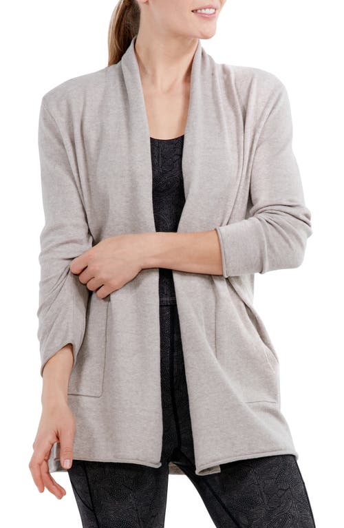 NZ ACTIVE by NIC+ZOE NZ Active Cool Down Open Front Cotton Blend Cardigan in Pebble