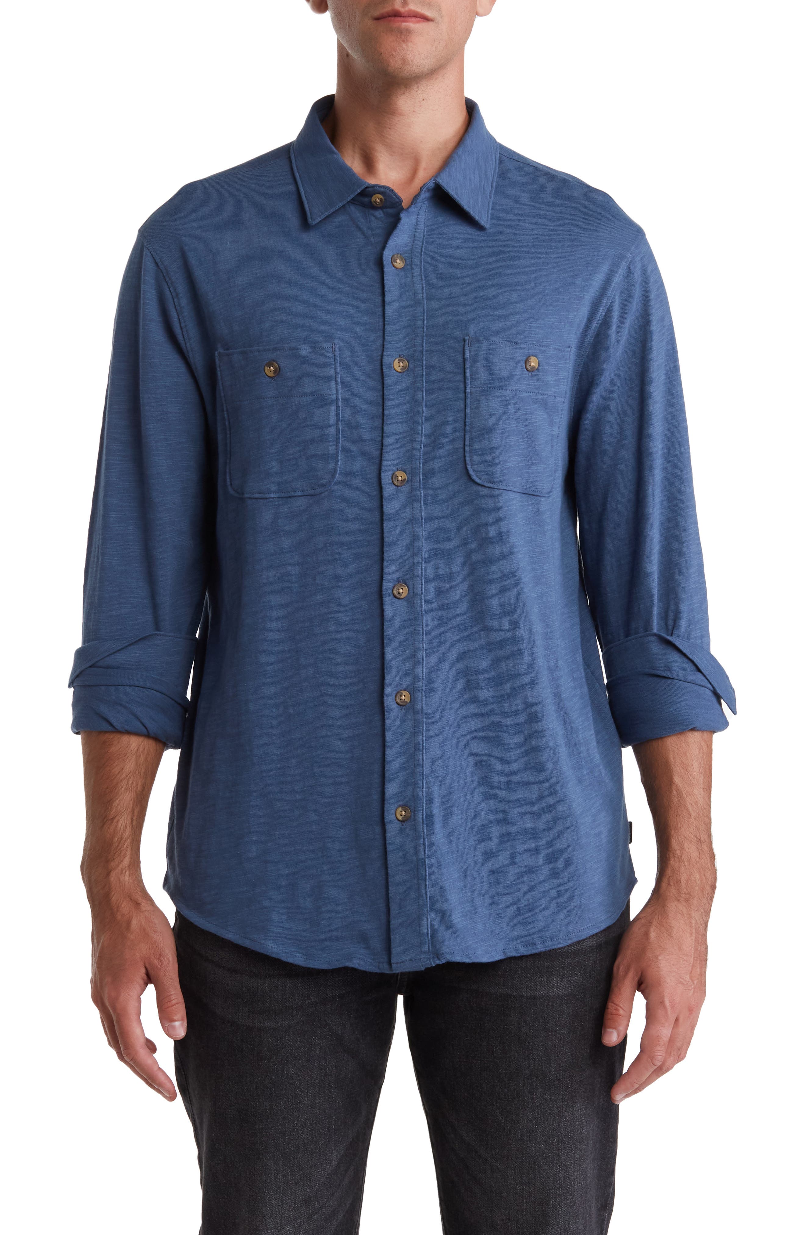 Men's Jersey Knit Button Up Shirts 