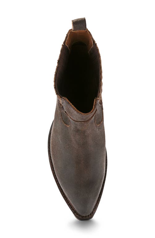 Shop Frye Sacha Western Chelsea Boot In Chocolate - Waxed Velour Wp