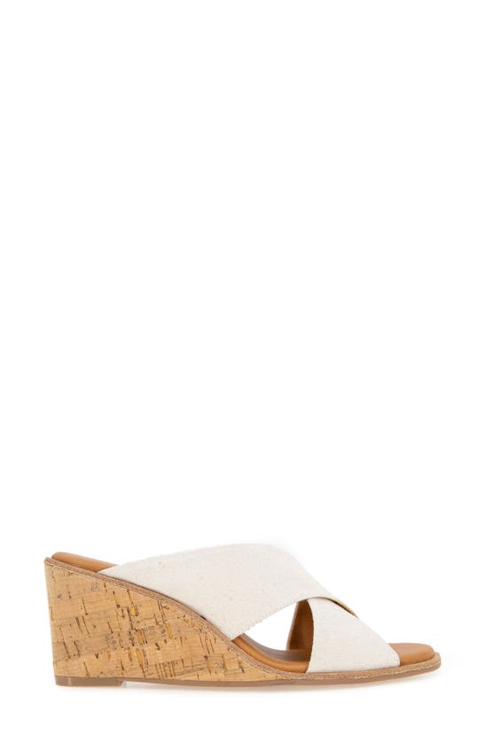 Shop Andre Assous Bryana Wedge Sandal In Beige Linen