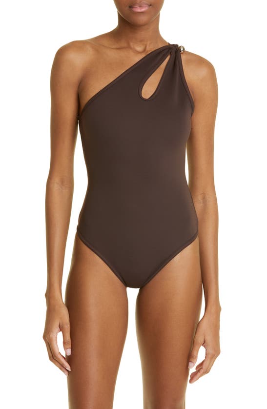 BOTTEGA VENETA CUTOUT ONE-SHOULDER ONE-PIECE SWIMSUIT