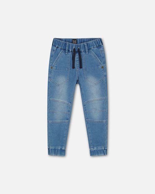 Deux Par Deux Boy's Light Blue Stretch Denim Jogger Pants in Light Blue Denim at Nordstrom