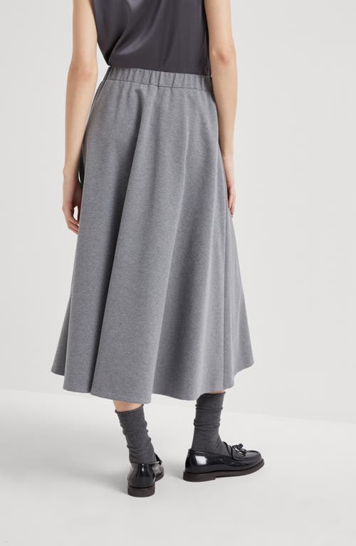 Shop Brunello Cucinelli Circle Midi Skirt In Medium Grey