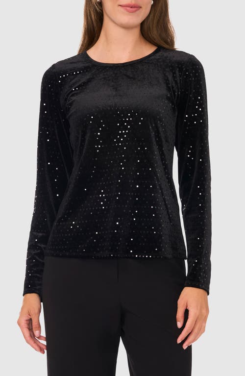 Halogenr Halogen(r) Metallic Long Sleeve T-shirt In Rich Black