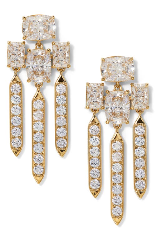 Nadri Northern Lights Cubic Zirconia Chandelier Earrings in Gold 