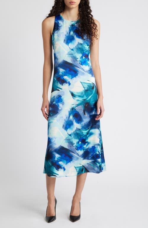 Anne Klein Floral Sleeveless Slipdress In Multi