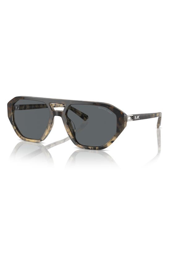 Michael Kors Zurich 57mm Aviator Sunglasses In Black Grey