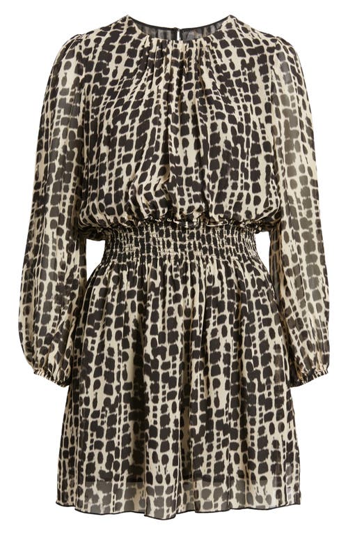 Shop Rails Lanie Shibori Print Long Sleeve Minidress In Spotted Shibori