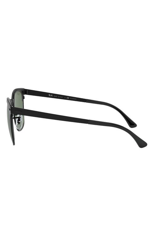 Shop Ray Ban Ray-ban Clubmaster Metal 58mm Polarized Square Sunglasses In Black/green