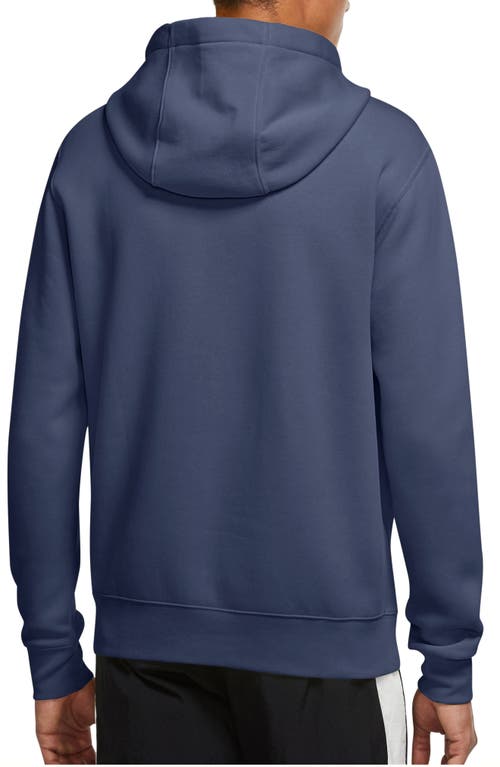 Shop Nike Sportswear Club Fleece Logo Hoodie In Midnight Navy/white