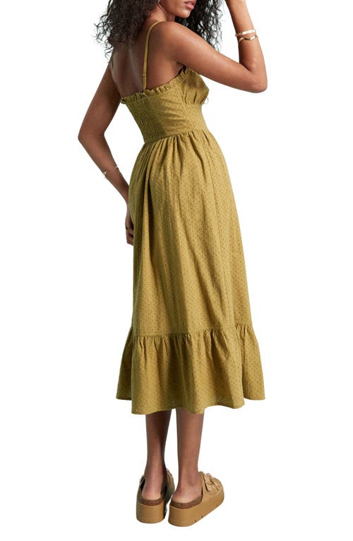 Shop Miss Selfridge Corset Button Front Sundress In Khaki