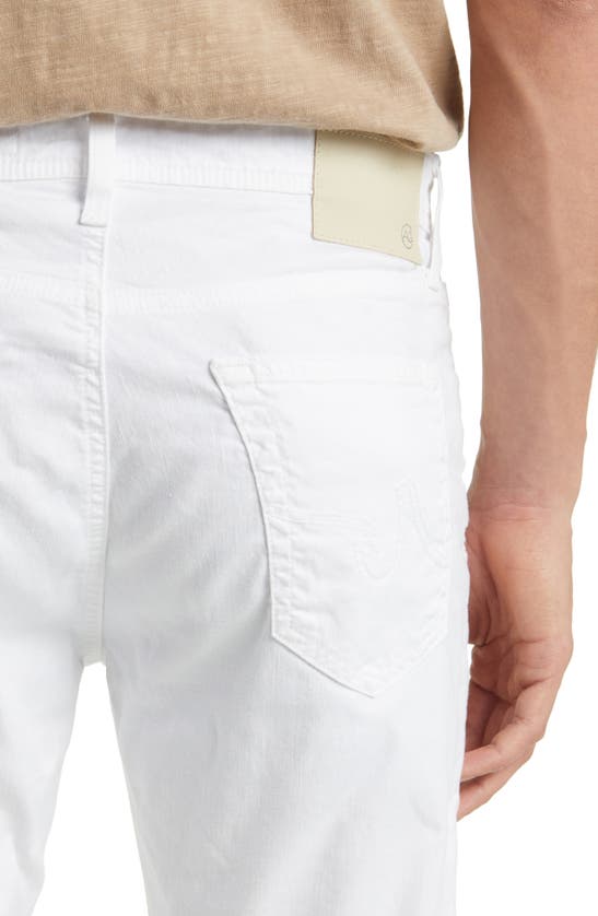 Shop Ag Everett Slim Straight Leg Stretch Cotton & Linen Pants In White