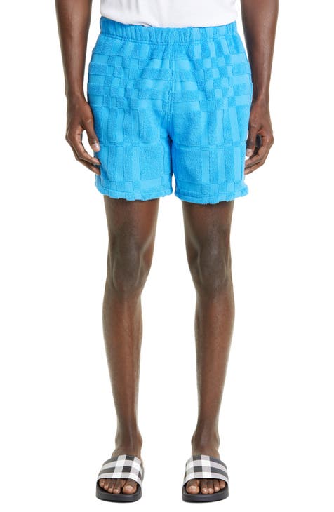 Burberry Monogram-print Knee-length Swim Shorts in Blue for Men