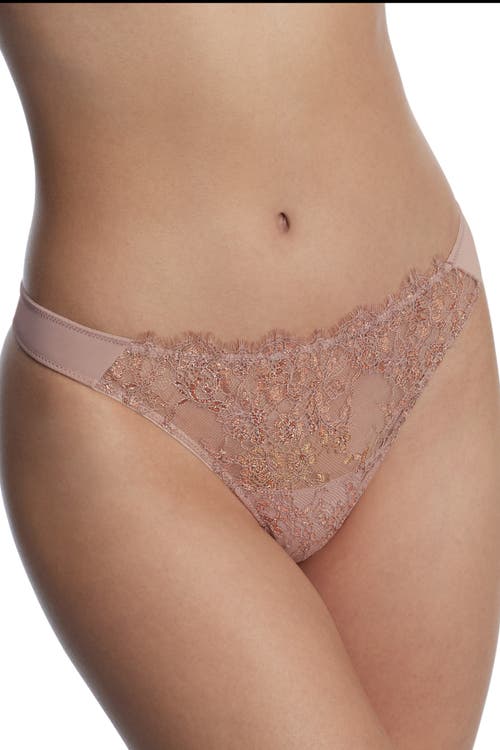 Skarlett Blue Entice Lace Front Thong In Romance/rose Gold