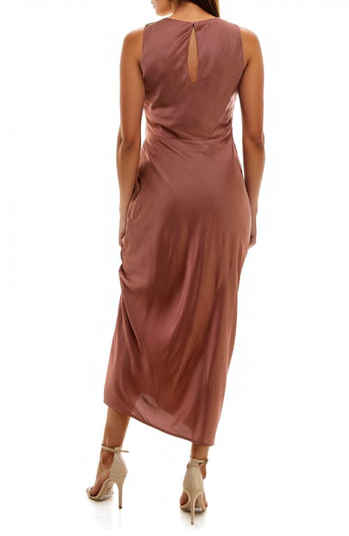 Shop Socialite Ruched Midi Dress In Auburn