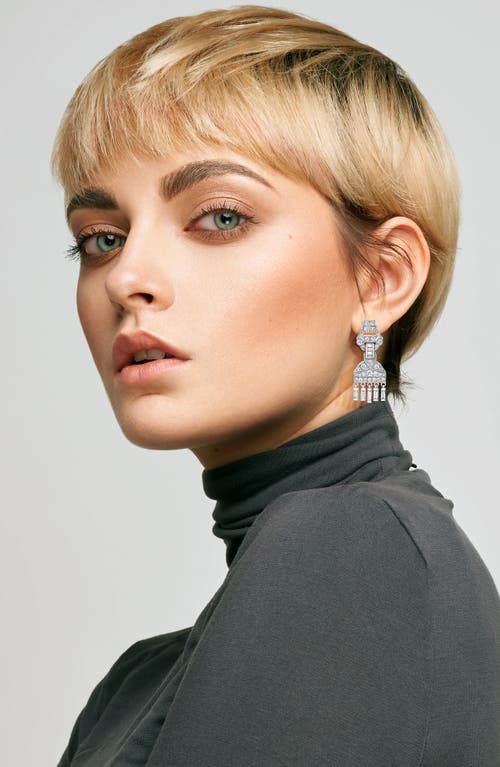 Mindi Mond Reconceived Waterfall Diamond Drop Earrings In Platinum