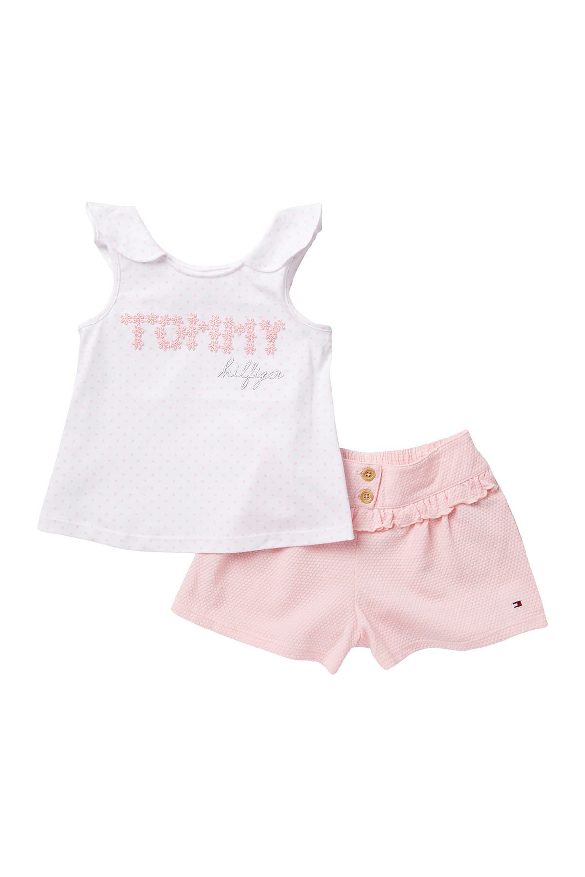 tommy hilfiger crop top and shorts set