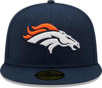 New Era Men's New Era Navy Denver Broncos 2004 Pro Bowl Side Patch Orange  Undervisor 59FIFY Fitted Hat
