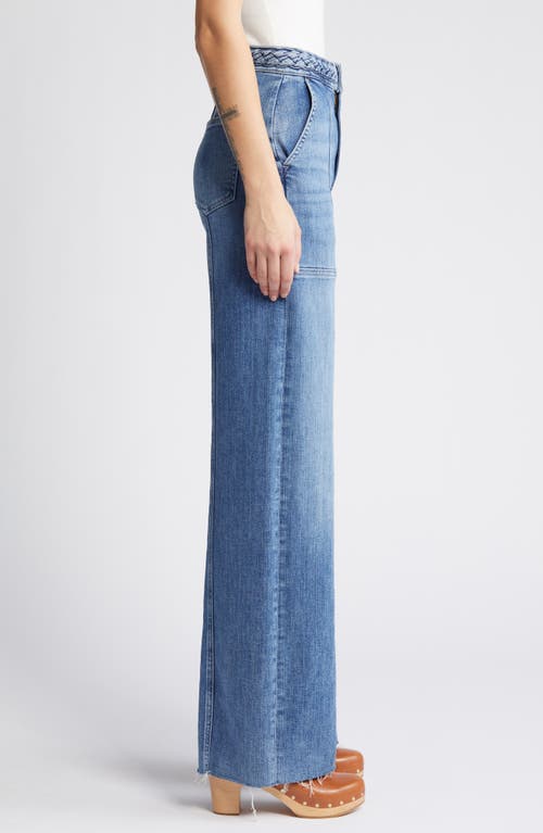 FRAME FRAME BRAIDED WAISTBAND WIDE LEG JEANS 