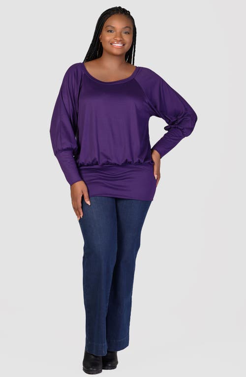 Shop 24seven Comfort Apparel Long Sleeve Jersey Top In Purple