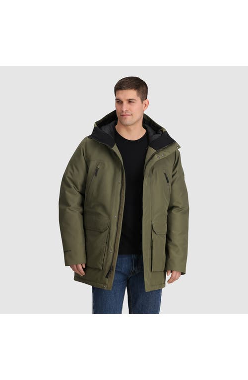 Shop Outdoor Research Stormcraft Waterproof 700 Fill Power Down Parka In Ranger Green