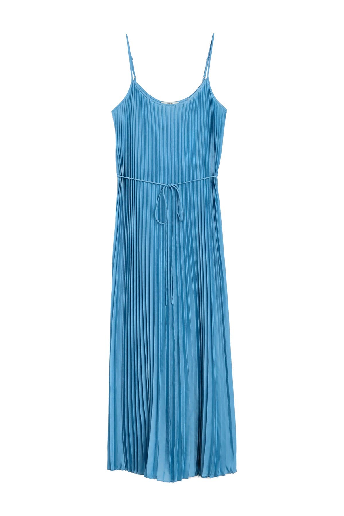 vince pleated cami midi dress