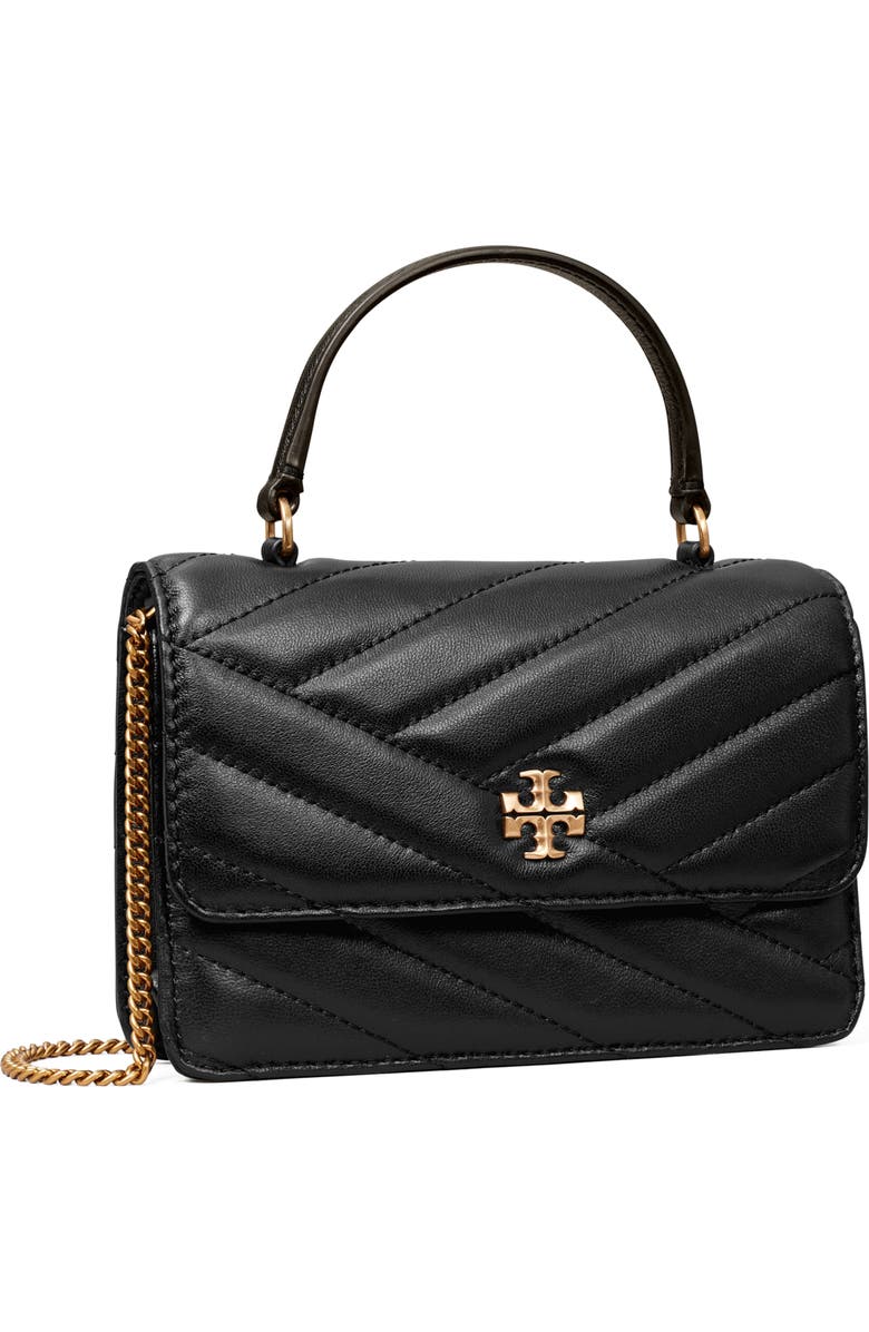 Tory Burch Mini Kira Chevron Quilted Leather Top Handle Wallet on a ...