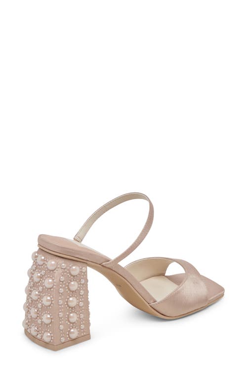 Shop Dolce Vita Jemmy Imitation Pearl Slide Sandal In Champagne Pearls