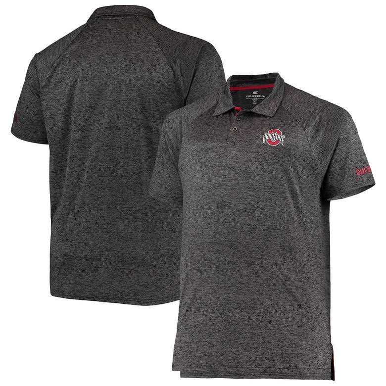 Shop Colosseum Heathered Black Ohio State Buckeyes Big & Tall Down Swing Polo In Heather Black