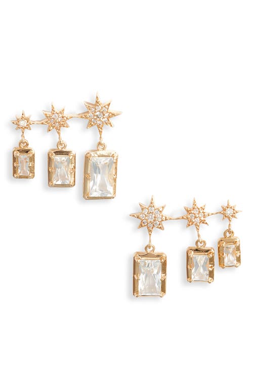Anzie Women's Aztec 14k Yellow Gold, 0.18 Tcw Diamond & Clear Topaz Ear Crawlers In Yellow Gold