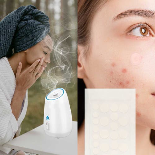 Pursonic Advanced Facial Steamer & Hydrocolloid Pimple Patch Set In Multicolor