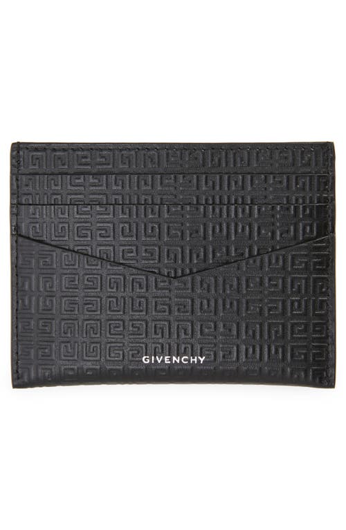 Shop Givenchy 4g Debossed Leather Card Holder In Black/green