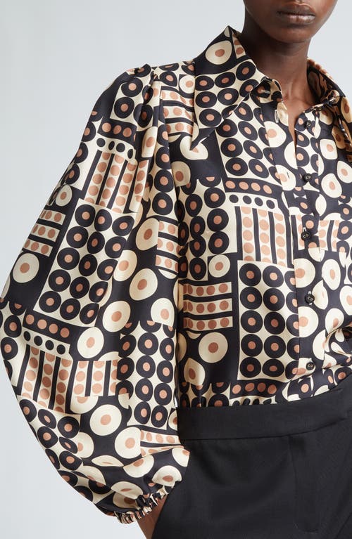 Shop Zimmermann Illustration Geo Print Silk Button-up Shirt In Geometric Multi