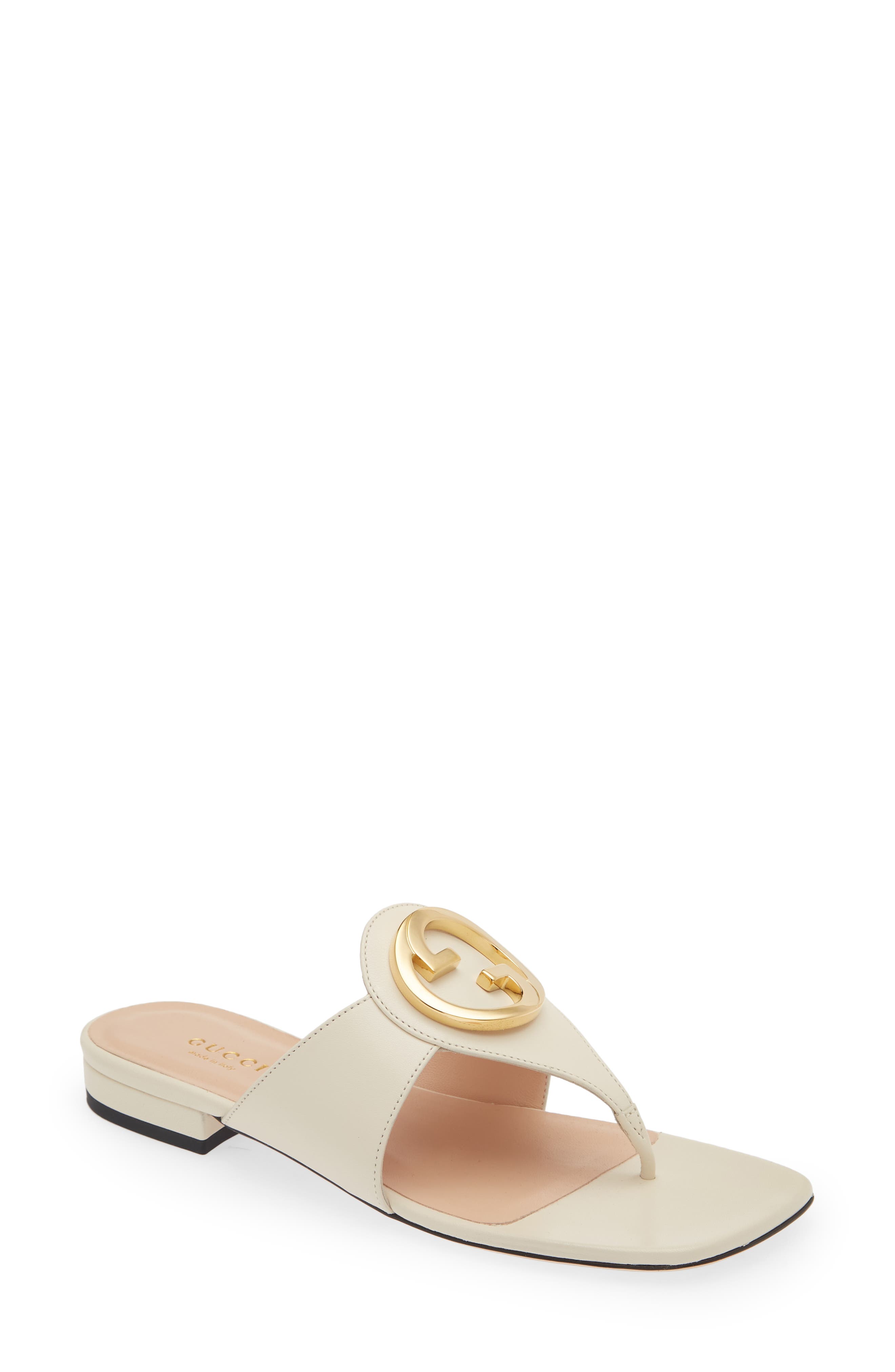 Cream Gucci Blondie flip flop sandals