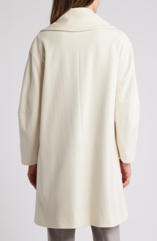 Fleurette Jade Open Front Wool Coat In Parchment