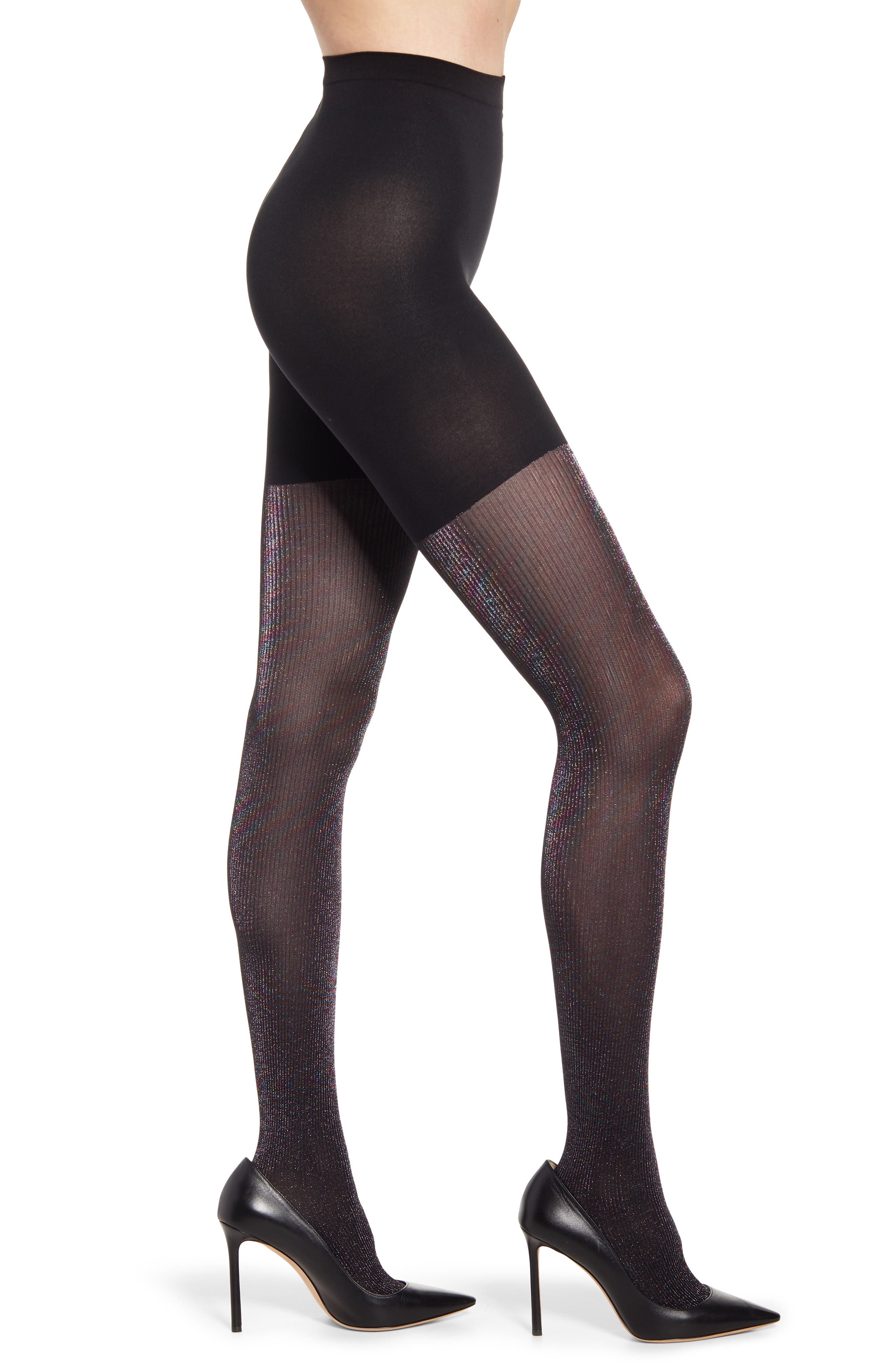 SPANX® Tight End Ribbed Shimmer Tights Nordstrom